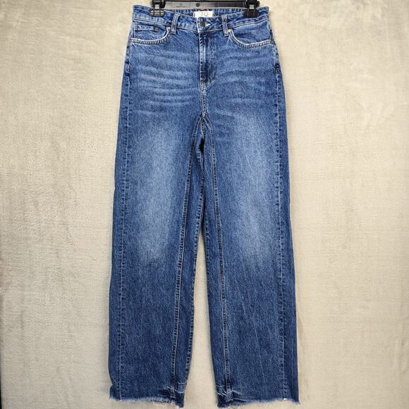 We The Free People Denim - We The Free People Womens 29 Blue Relaxed Straight Slouch Frayed Hem